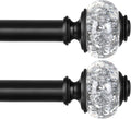 2 Pack Black Curtain Rods for Windows 48 to 84 Inch, USFOOK 7/8 Inch by USFOOK