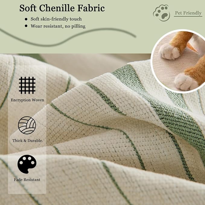 DREAMINGO Couch Cover Reversible Chenille 3 Seat Sofa Covers - Image 4