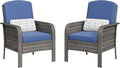 GarveeHome Outdoor Wicker Chairs Set of 2, All-Weather High Back Rattan Patio by GarveeHome