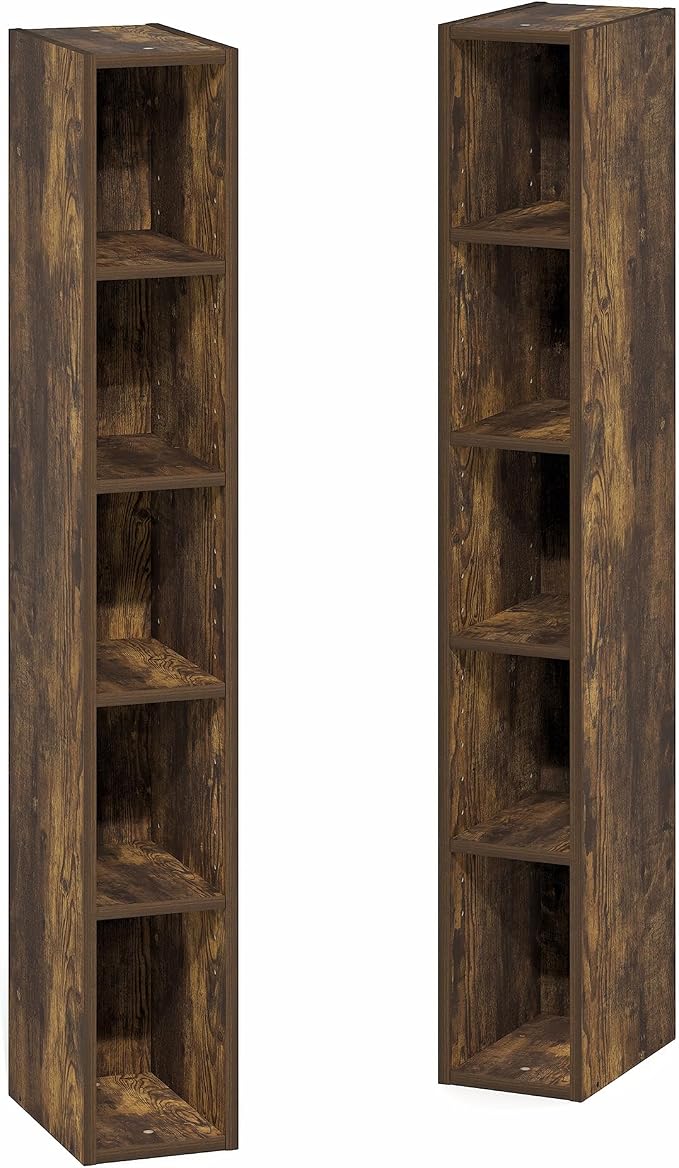 Furinno Fulda Book Shelf, 10-Tier Bookshelf, Space Saving Storage Shelf Bookcase - Image 3