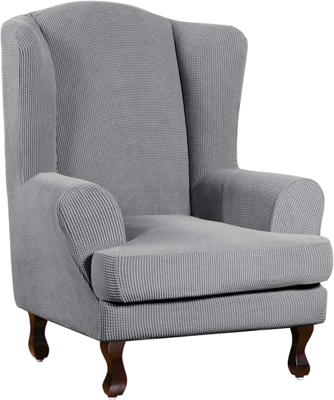 Turquoize Wingback Chair Covers 2 Piece Wing Chair Slipcover Stretch Slipcovers by Turquoize
