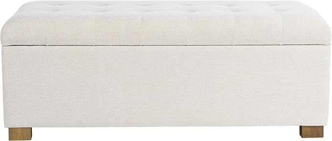 Homepop Home Decor | Upholstered Large Tufted Ottoman Storage Bench | Ottoman by HomePop