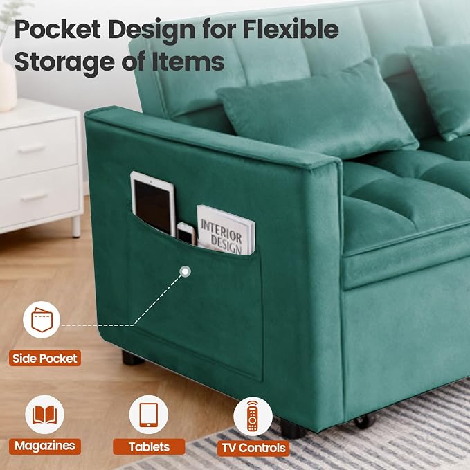 Convertible Sofa Bed, Pull Out Couch - Image 3