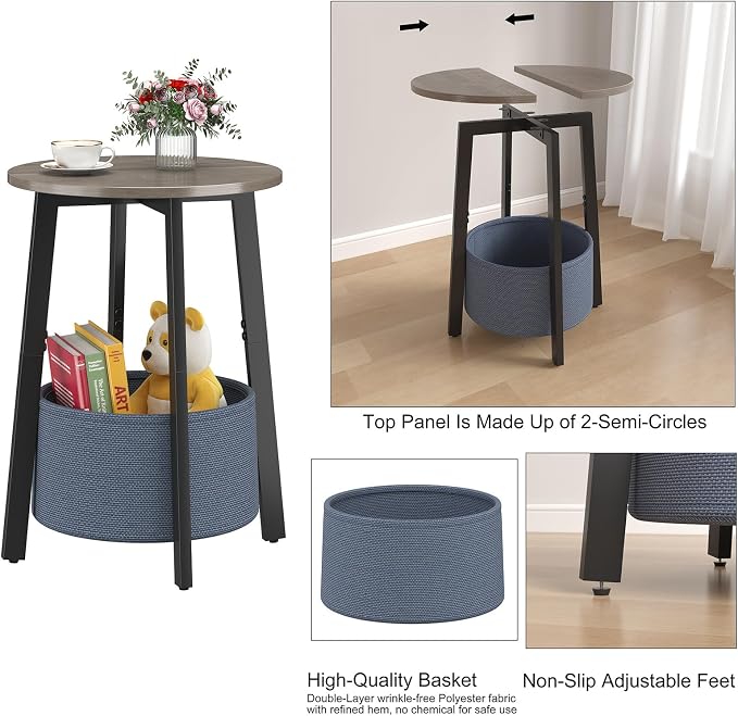 sthmec Small Round Side End Table Set of 2 - Image 7