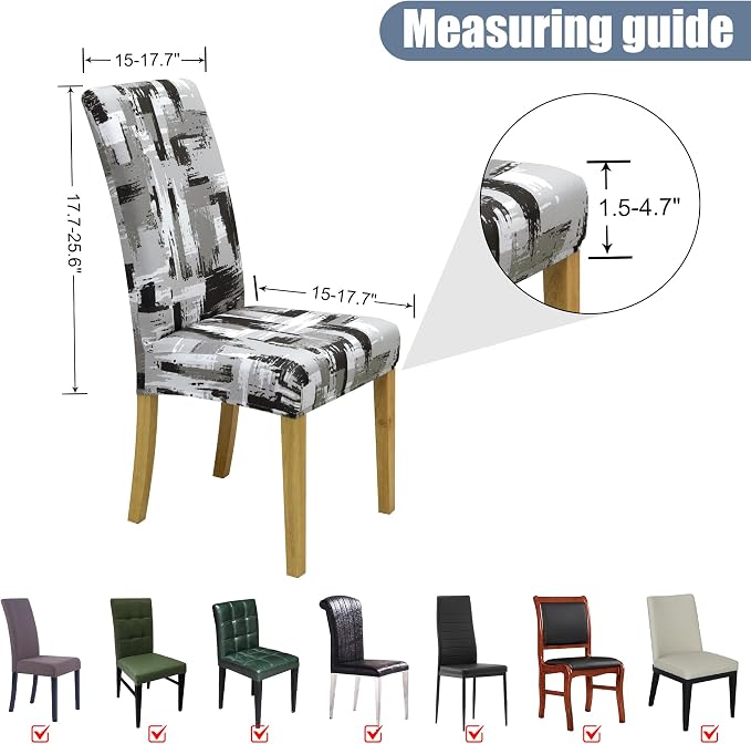 BIETYONE Stretch Dining Chair Covers Set of 6, Soft Removable Washable Kitchen - Image 5