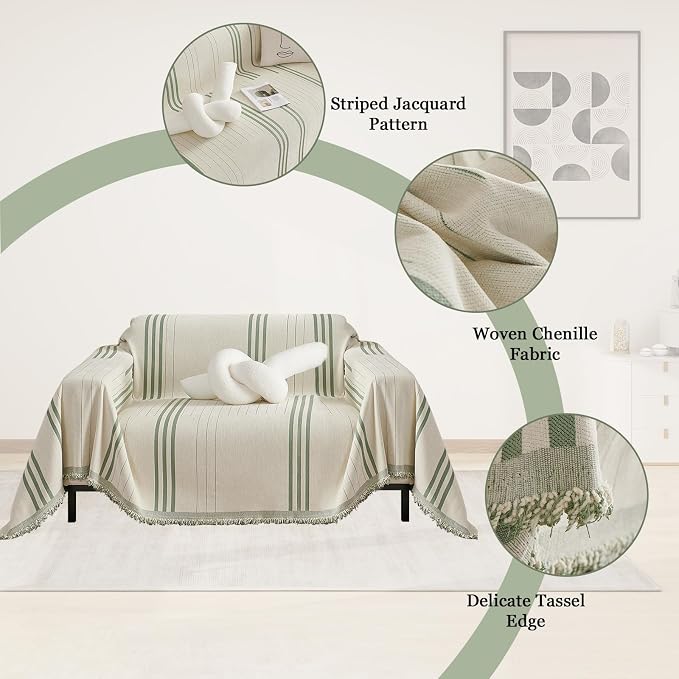 DREAMINGO Chenille Armchair Cover Jacquard Sofa Covers Washable Furniture - Image 4