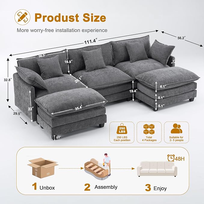 Expandable Modular Sectional Sofa - Image 2