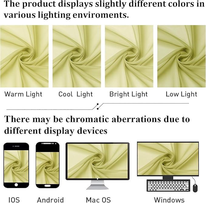 Lecloud Lemon Sheer Curtains 84 Inches Long 2 Panels, Solid Voile Light - Image 4