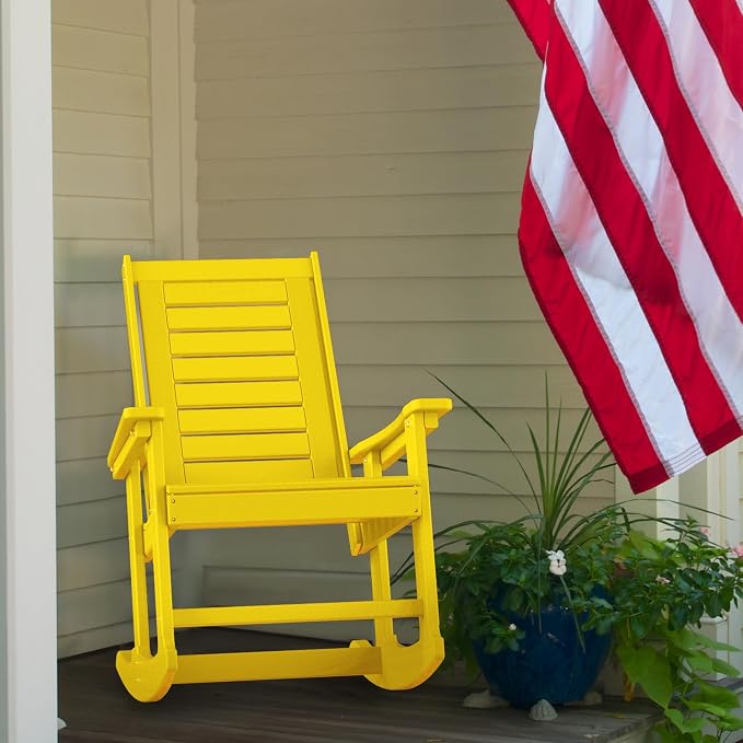 GREENVINES Outdoor Rocking Chairs | Set of 4 | Porch Rocker | HDPE Plastic | - Image 9