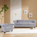 QHITTY 2 Piece Living Room Set, Sectional Chesterfield Sofa Chair Contemporary by QHITTYFurnitureLife