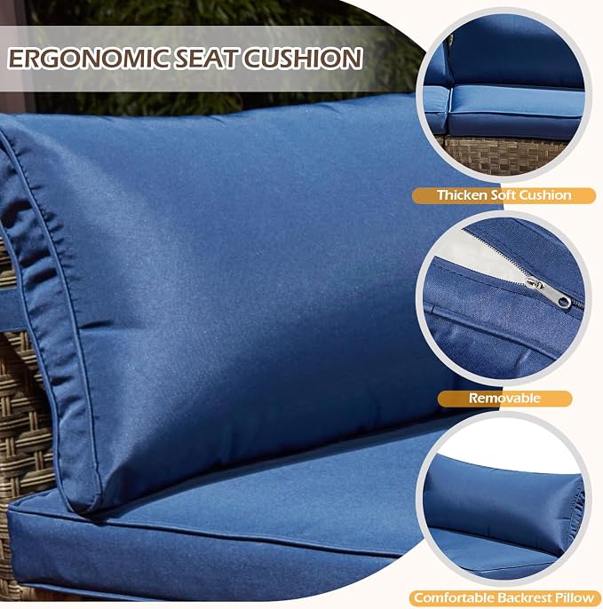 ECOTOUGE 8-Piece Half-Moon Curved Patio Furniture Set - Image 8