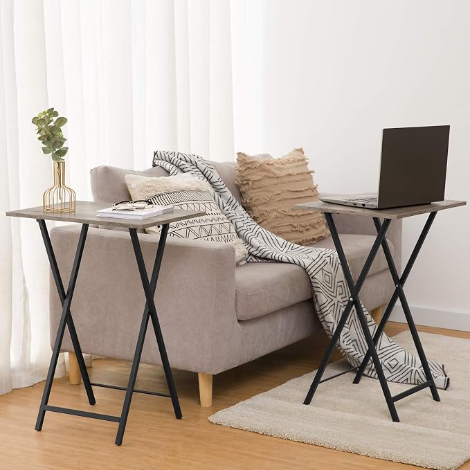 HOOBRO Folding TV Tray Tables, Industrial Snack Tables - Image 8
