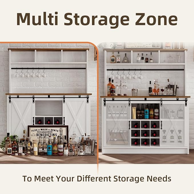 4ever2buy Farmhouse Coffee Bar Cabinet - Image 5
