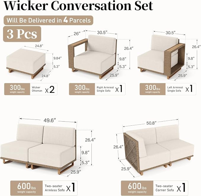 SUNSHINE VALLEY Outdoor Sectional, Patio Furniture - Image 6