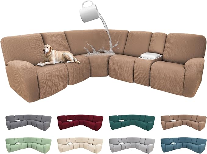 100% Waterproof Sectional Recliner Couch Covers by ROFASVCO