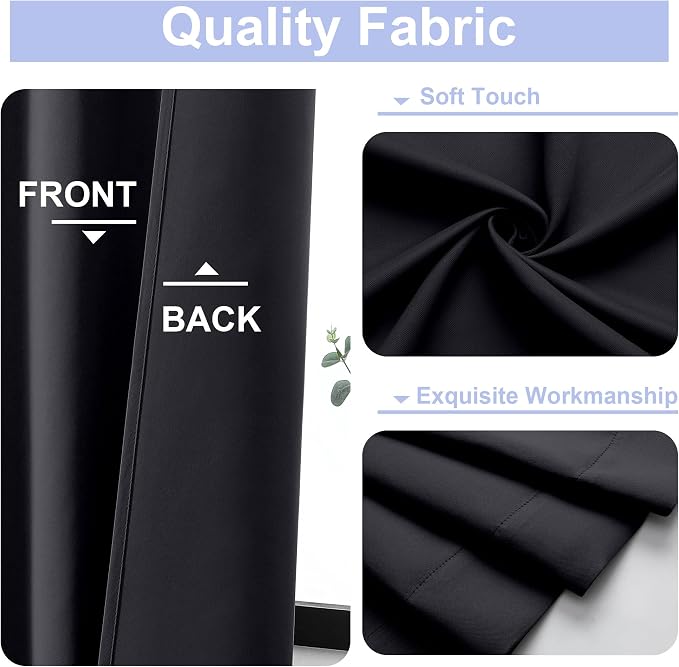 Simplebrand Black Blackout Curtains - Image 3