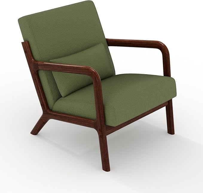 Garvee Mid-Century Modern Accent Chair, Fine Wale Corduroy Upholstery, Solid - Image 7