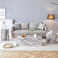 Coffee Table Set for 3, Living Room Table Set, Faux Marble Coffee Table and by BAOPIN