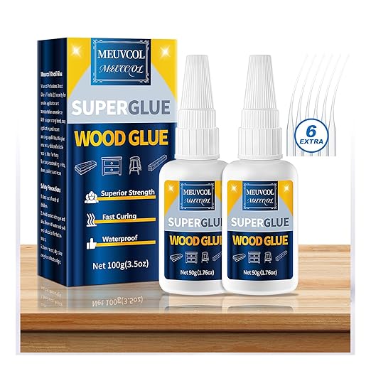 Meuvcol Extra Strong Wood Glue, 100g Fast Drying Clear Wood Adhesive by Meuvcol