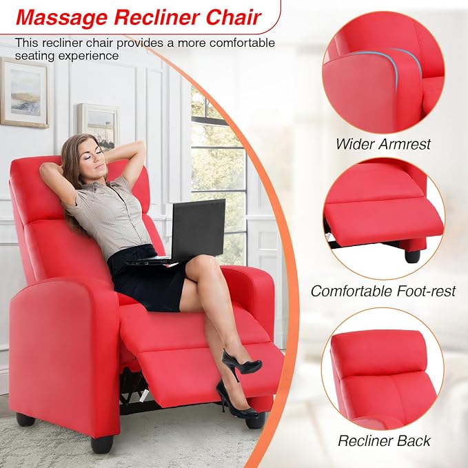 FDW Recliner Chair Massage Chair Reading Chair Reclining Sofa Home Theater - Image 4