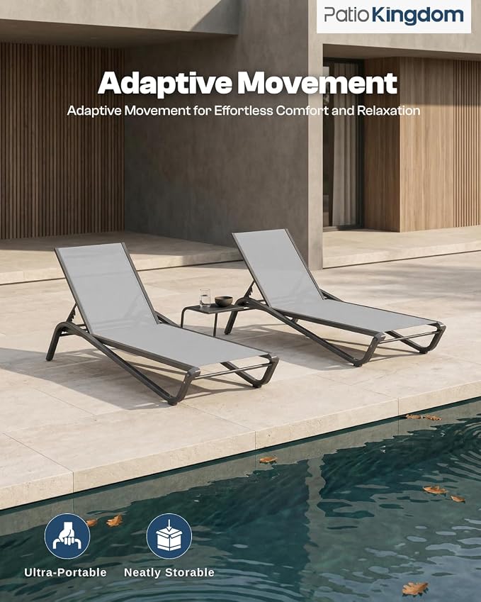 Adjustable Patio Chaise Lounge Chair, Outdoor Pool Lounger - Image 6