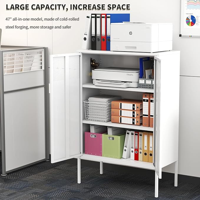 White Metal Storage Cabinet - Image 4