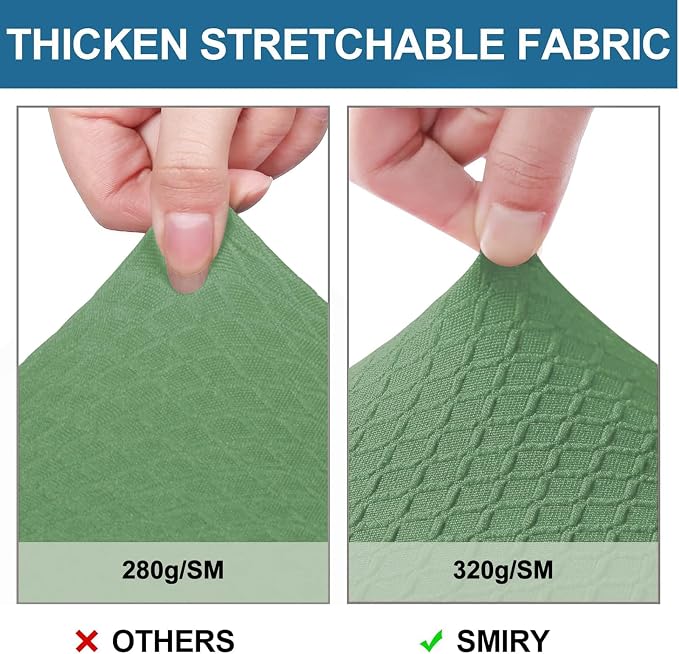 Smiry Waterproof Seat Covers for Dining Room Chairs Set of 6, Stretch Jacquard - Image 4