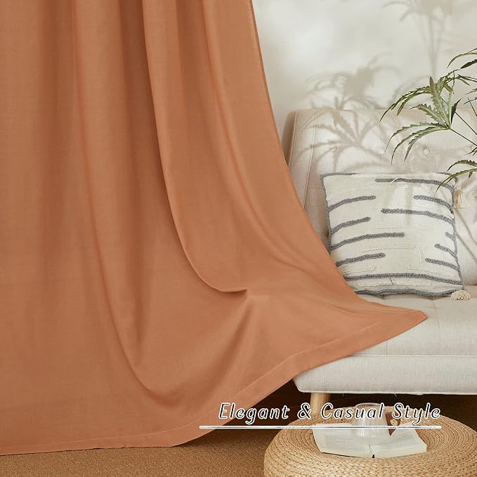 NICETOWN Rustic Linen 144 inch Long Curtains - Image 5
