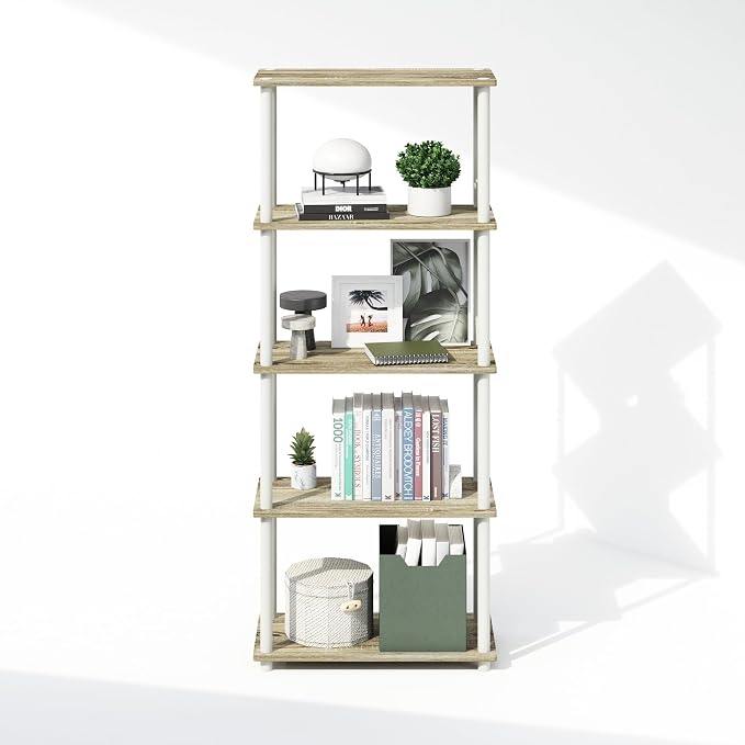 Furinno Turn-N-Tube Book Shelf, 5-Tier Bookshelf, Bookcase - Image 5