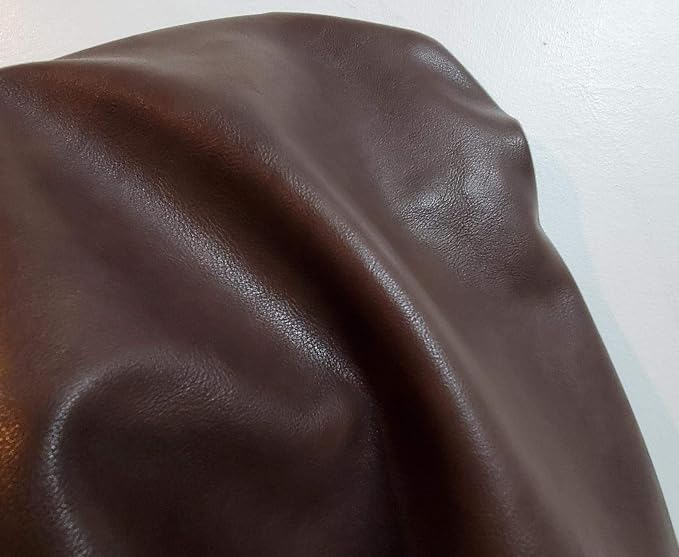 Dark Brown Soft Faux Vegan PU Leather Fabric Sheet by The Yard Synthetic - Image 6