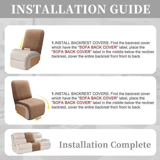 100% Waterproof Sectional Recliner Couch Covers - Image 7