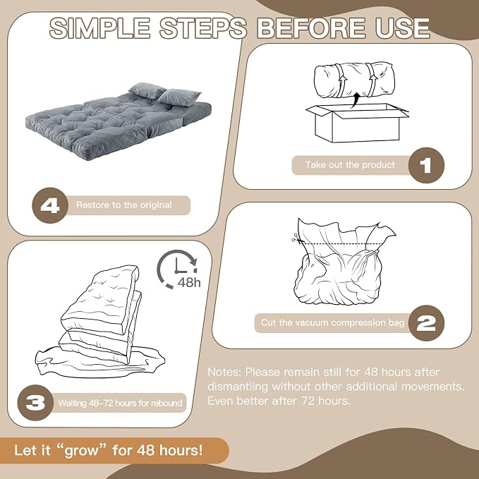 Folding Sofa Bed, Convertible Sleeper Chair - Image 6