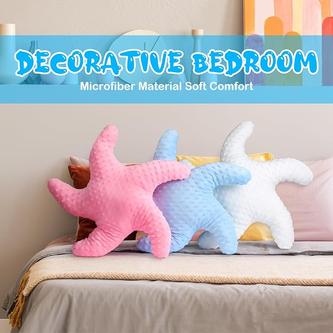 Fumete Starfish Pillow Beach Starfish Shaped Throw Pillows 20'' Stuffed Animal - Image 6