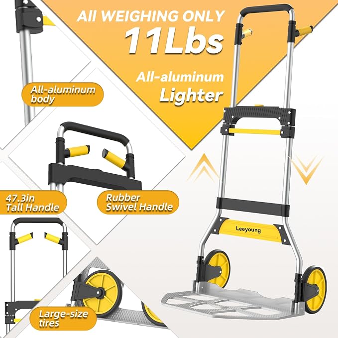 Aluminum Folding Hand Truck 309lb Capacity - Image 2
