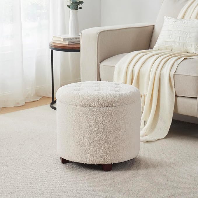 Ornavo Home Round Storage Ottoman - Image 7