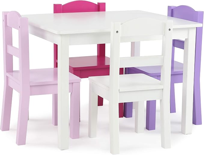 Humble Crew Kids Wooden Table and 4 Chairs Set, and Snack Time by HumbleCrew