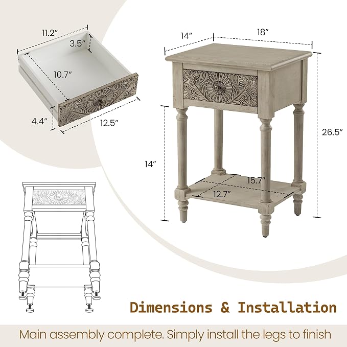 SUNBURY Vintage Nightstand - Image 2