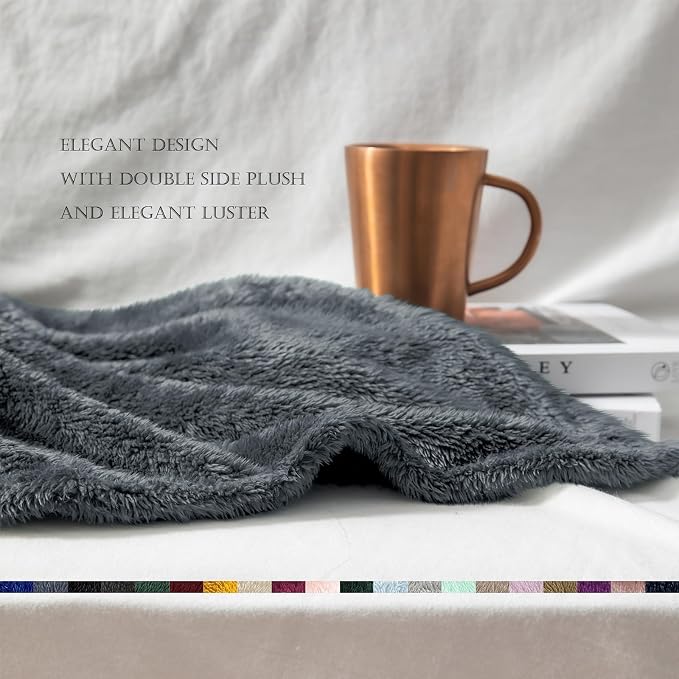 Exclusivo Mezcla Plush Fuzzy Fleece Throw Blanket Extra Large, Super Soft - Image 6
