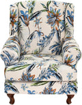 HAOYONG Wing Chair Slipcovers Stretch Wingback Chair Covers Printed 2 Pieces by HAOYONG