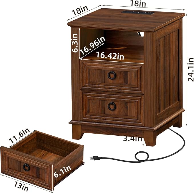 Joaxswe 18" Farmhouse Night Stand - Image 2
