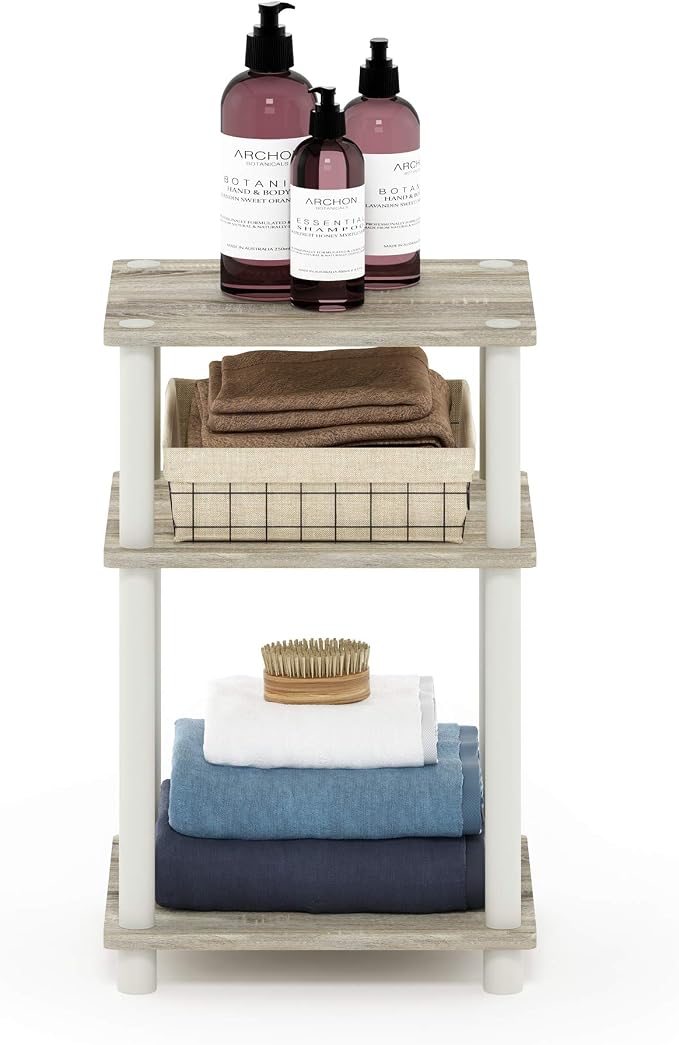 Furinno JUST Side Table, 3-Tier End Table, Open Shelves Night Stand, Bedside - Image 5