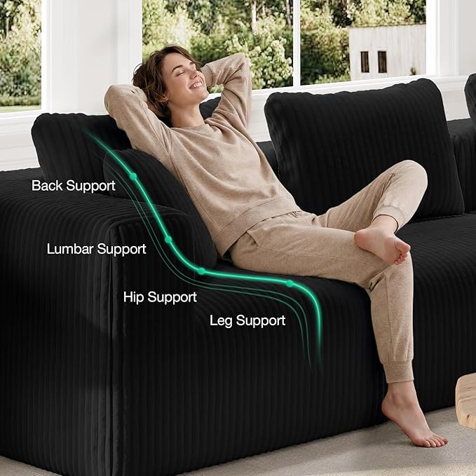 Novilla 106" Modular Sectional Sofa, Modern Cloud Sectional Couch - Image 9