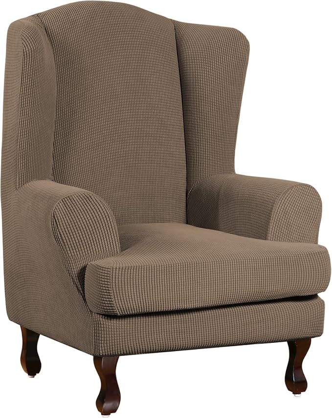 Turquoize Wingback Chair Covers 2 Piece Wing Chair Slipcover Stretch Slipcovers by Turquoize