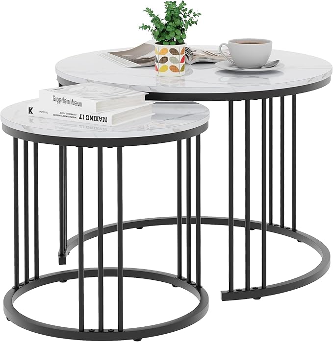 Garden 4 you Coffee Table Faux Marble Nesting Table by Garden4you