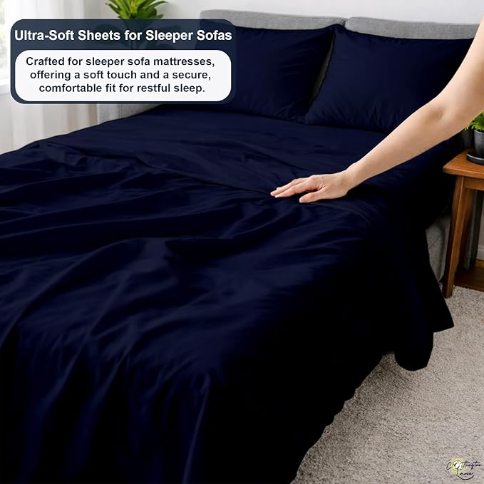 Cottington Lane Sleeper Sofa Sheets Queen Size, 4 Piece Premium Quality 100% - Image 3