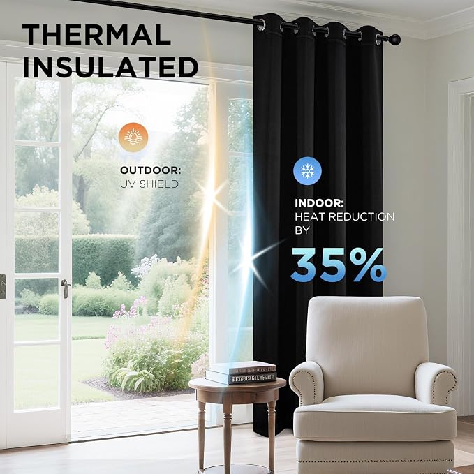 Joydeco Blackout Curtains 84 Inch Length 2 Panels Set, Thermal Insulated Long - Image 4