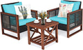 Tangkula 3 Pieces Patio Wicker Furniture Set, Rattan Outdoor Sofa Set by TANGKULA