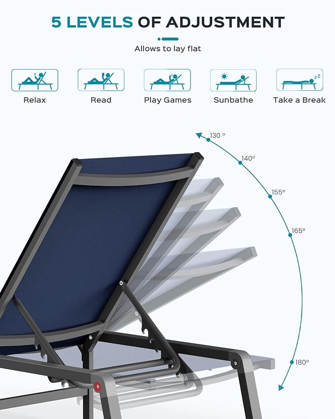 Aluminum Chaise Lounge Ourdoor - Image 7