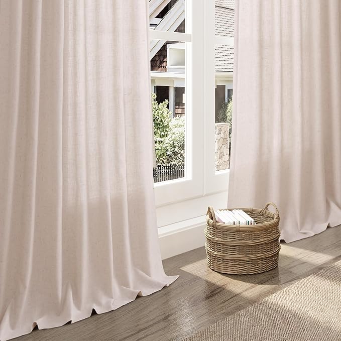 Natural White Linen Curtains 72 Inches Long - Image 5