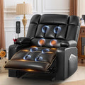 Oversized Recliner Chair with Massage & Heat, Extra Wide Seat Reclining Chair by FurgattiEnjoyYourLife